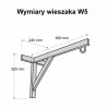 Widok boczny wieszaka W5C - wymiary wieszaka W5C